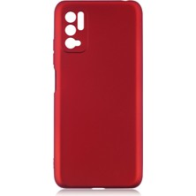 Hesaplı Dünya Xiaomi Poco M3 Pro Kılıf Mat Renkli Esnek Silikon Kırmızı Renk Prm