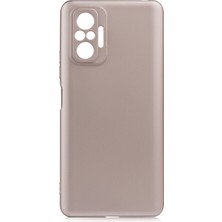 Hesaplı Dünya Xiaomi Redmi Note 10 Pro Kılıf Mat Renkli Esnek Silikon Gold Renk Prm