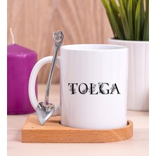 Hediye Dükkanı Kişiye Özel Çiçekli Harf Tasarım Isim Yazılı Ahşap Altlıklı Beyaz Kupa Bardak