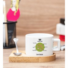 Hediye Dükkanı Kişiye Özel Yay Burcuna Hediye Ahşap Altlıklı Fincan