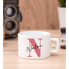 Hediye Dükkanı Kişiye Özel Baş Harfli Üzeri Isim Yazılı Fincan