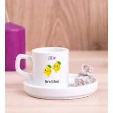 Hediye Dükkanı Kişiye Özel Sevimli Limonlar Concept Türk Kahvesi Fincanı