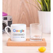 Hediye Dükkanı Kişiye Özel Google Tasarım Esprili Ahşap Sunumlu Türk Kahvesi Fincanı