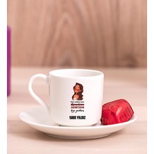 Hediye Dükkanı Kişiye Özel Kudurtayım Diye Tasarım Esprili Porselen Türk Kahvesi Fincanı