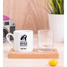 Hediye Dükkanı Kişiye Özel Herkes Delirdi Tasarım Esprili Ahşap Sunumlu Türk Kahvesi Fincanı