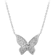 Sirius Pırlanta Taşlı Kelebek Kolye 0401P0013