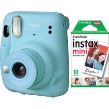 Fujifilm Instax Mini 11 Mavi Fotoğraf Makinesi 10'lu Film