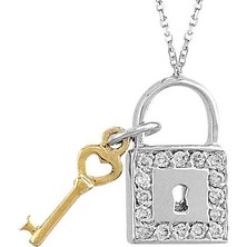 Sirius Pırlanta Kilit ve Anahtar Kolye