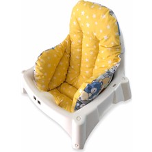 Bebek Özel Bebek/Çocuk Mama Sandalyesi Minderi Mavi Neşeli Ayıcıklar ve Sarı Yıldızlı