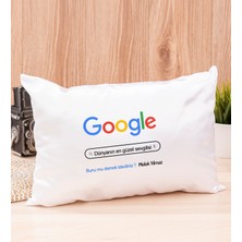Hediye Dükkanı Kişiye Özel Google Tasarım Esprili Dikdörtgen Yastık