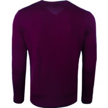 Ottomoda Regular Fit Bordo Erkek Pamuklu Düz Triko Kazak, OT-KZK-20011