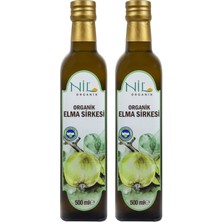 Nil Organik Nil Baharat 2 Adet Organik Elma Sirkesi 500 Ml. (Körpe Elma Sirkesi)