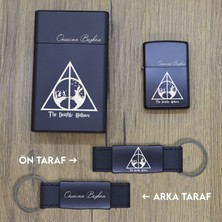 Ada Lazer Kişiye Özel The Deathly Hallows Metal Sigara Kutusu, Zippo Çakmak ve Anahtarlık Seti