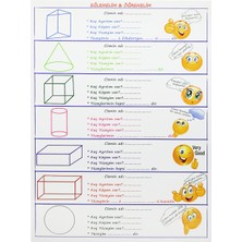 Hiçdurmaal Çift Taraflı Geometrik Cisimler ve Şekilleri Öğreten Etkinlik Kartı 1 Paket 10LU