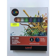 Uni Posca Pc-3m 0.9-1.3 mm Su Bazlı Boyama Markörü Seti Ana Renkler 8 Renk