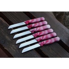  Solingen Meyve Sebze Bıçağı 6 Adet Mermer Desen  (1.kalite,tırtıklı)