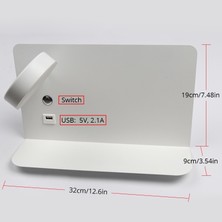 voxlamp lighting solutions Ledli USB Telefon Şarj Üniteli LED Duvar Aplik 32CM