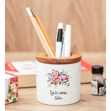 Hediye Dükkanı Kişiye Özel Çiçek Buketi Isimli Kalemlik