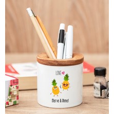 Hediye Dükkanı Kişiye Özel Sevimli Ananaslar Kalemlik