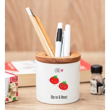 Hediye Dükkanı Kişiye Özel Sevimli Domatesler Kalemlik