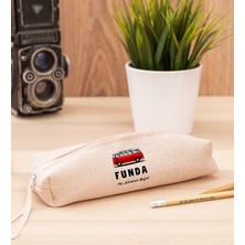 Hediye Dükkanı Kişiye Özel Vosvos Minibüs Tasarımlı Keten Bez Kalemlik