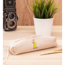 Hediye Dükkanı Kişiye Özel Sevimli Muzlar Keten Bez Kalemlik