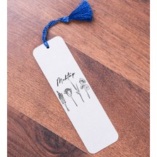 Hediye Dükkanı Kişiye Özel Karakalem Çizimli Çiçekler Kitap Ayracı