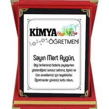 Biresimden Kimya Öğretmenine Hediye Isim Baskılı Plaket - Öğretmenler Günü Hediyesi