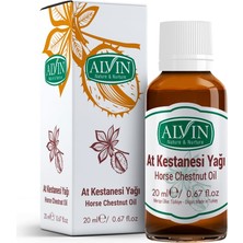 Alvin At Kestanesi Yağı, Soğuk Sıkım ve Doğal,  Horse Chestnut Oil, 20 ml