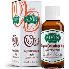 Alvin Kayısı Çekirdeği Yağı, Soğuk Sıkım, %100 Saf ve Doğal, 20 ml