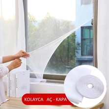 Omak - Sineklik Yıkanabilir Pencere Sinekliği Cırt Bantlı Yapışkanlı 130 cm x 150 cm 4'lü