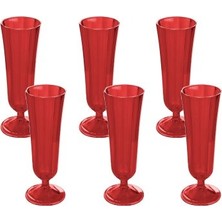 Porland Flüt Bardak Bordo  6'lı