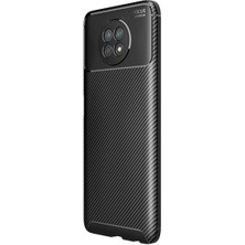 Microcase Xiaomi Redmi Note 9t Maxy Serisi Carbon Fiber Silikon Kılıf - Siyah