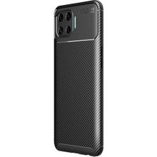 Microcase Oppo Reno 4 Lite Maxy Serisi Carbon Fiber Silikon Kılıf - Siyah