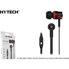 Hytech HY-X06 Mobil Telefon Uyumlu Kulak İçi Siyah/kırmızı Mikrofonlu Kulaklık