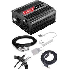 Lastvoice Ph-1000SX +48V Usb Phantom Power Ses Kartı (XLR Kablo 7.1 Kart 3.5 mm Jack Kablo Adaptör)