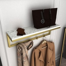 Sürtaş Portmanto Beyaz (Metal Rengi Gold)