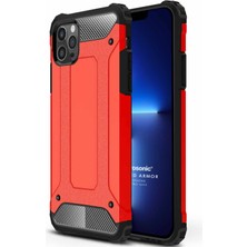 Microsonic Apple iPhone 13 Pro Max Kılıf Rugged Armor Kırmızı