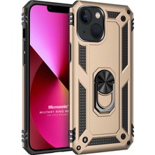 Microsonic Apple iPhone 13 Kılıf Military Ring Holder Gold