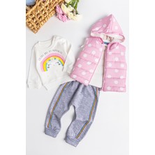 Babymod Kız Bebek Takım Gökkuşağı Desenli Kız Bebek Şişme Yelekli Takım