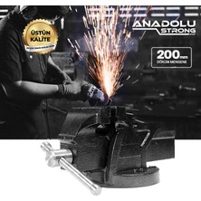 Anadolu Strong Büyük Boy 200MM 8" Dövme Çelik Sabit Tezgah Masa Mengenesi