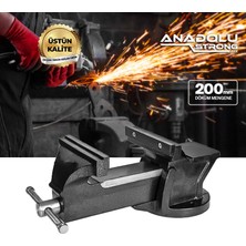 Anadolu Strong Büyük Boy 200MM 8" Dövme Çelik Sabit Tezgah Masa Mengenesi