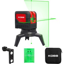 Kobb KBL92G 30 Metre Profesyonel Yatay ve Dikey Otomatik Hizalamalı Yeşil Çapraz Çizgi Lazer, 2 Noktalı Şakül Lazer Distomat + Mini Tripod