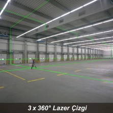 Kobb KBL34G 40 Metre Profesyonel Li-Ion Şarjlı 3X360⁰ Otomatik Hizalamalı Yeşil Çapraz Çizgi Lazer Distomat