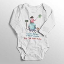 Limon Bebek Beyaz Babalar Günü Seni Çok Seven Kızın Yazılı Zıbın