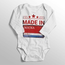 Limon Unisex Bebek Beyaz Trabzon Maçka Sokak Tabelası Baskılı Zıbın