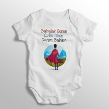Limon Babalar Günün Kutlu Olsun Canım Babam Yazılı Baskılı Bebek Zıbını