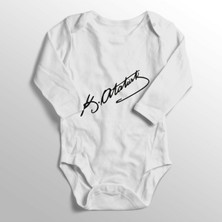 Limon Mustafa Kemal Atatürk Imzası Baskılı Bebek Zıbını Body