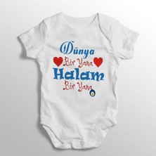 Limon Dünya Bir Yana Halam Bir Yana Yazılı Baskılı Bebek Zıbını