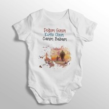 Limon Doğum Günün Kutlu Olsun Canım Babam Yazılı Baskılı Bebek Zıbını